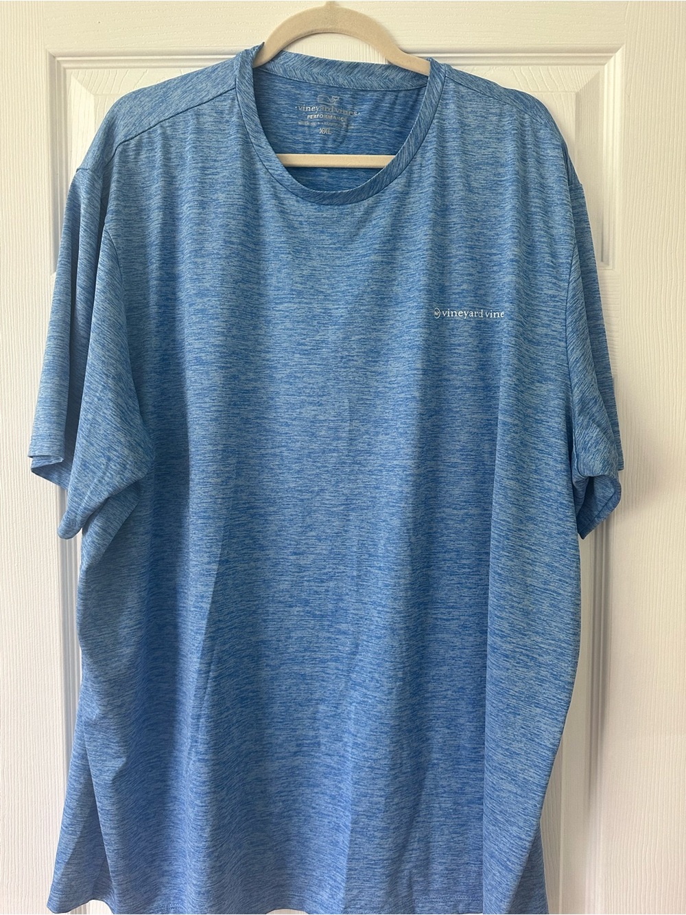 Vineyard Vines Heathered Light Blue Performance Short Sleeve Tee